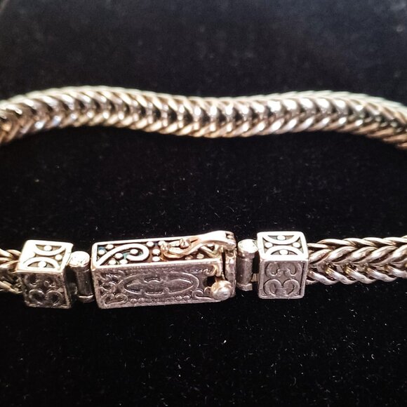 Sterling Silver  Braided Bracelet, Unisex, 26.40g - Picture 3 of 7